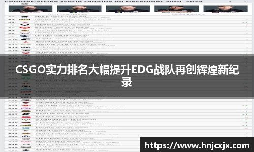 CSGO实力排名大幅提升EDG战队再创辉煌新纪录